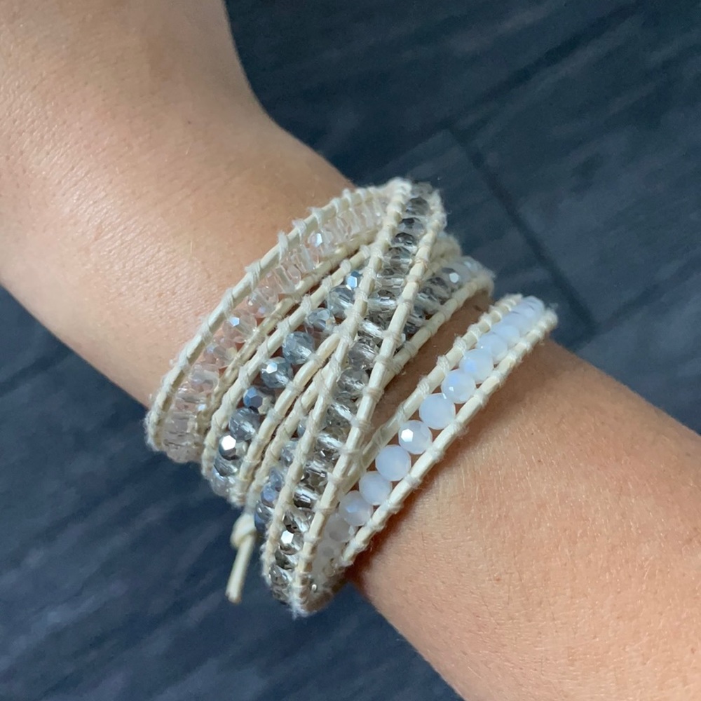 Victoria Emerson Silver Dorado on Ivory Wrap Bracelet